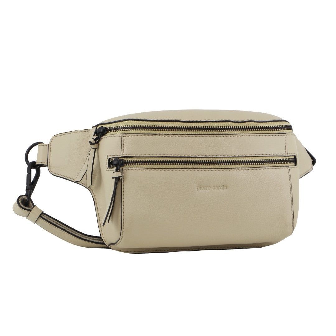 Pierre Cardin Leather 3-Way Sling Bag Cement | 180492-JQG