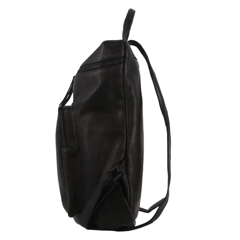 Pierre Cardin Leather Backpack Black | 034298-QSL