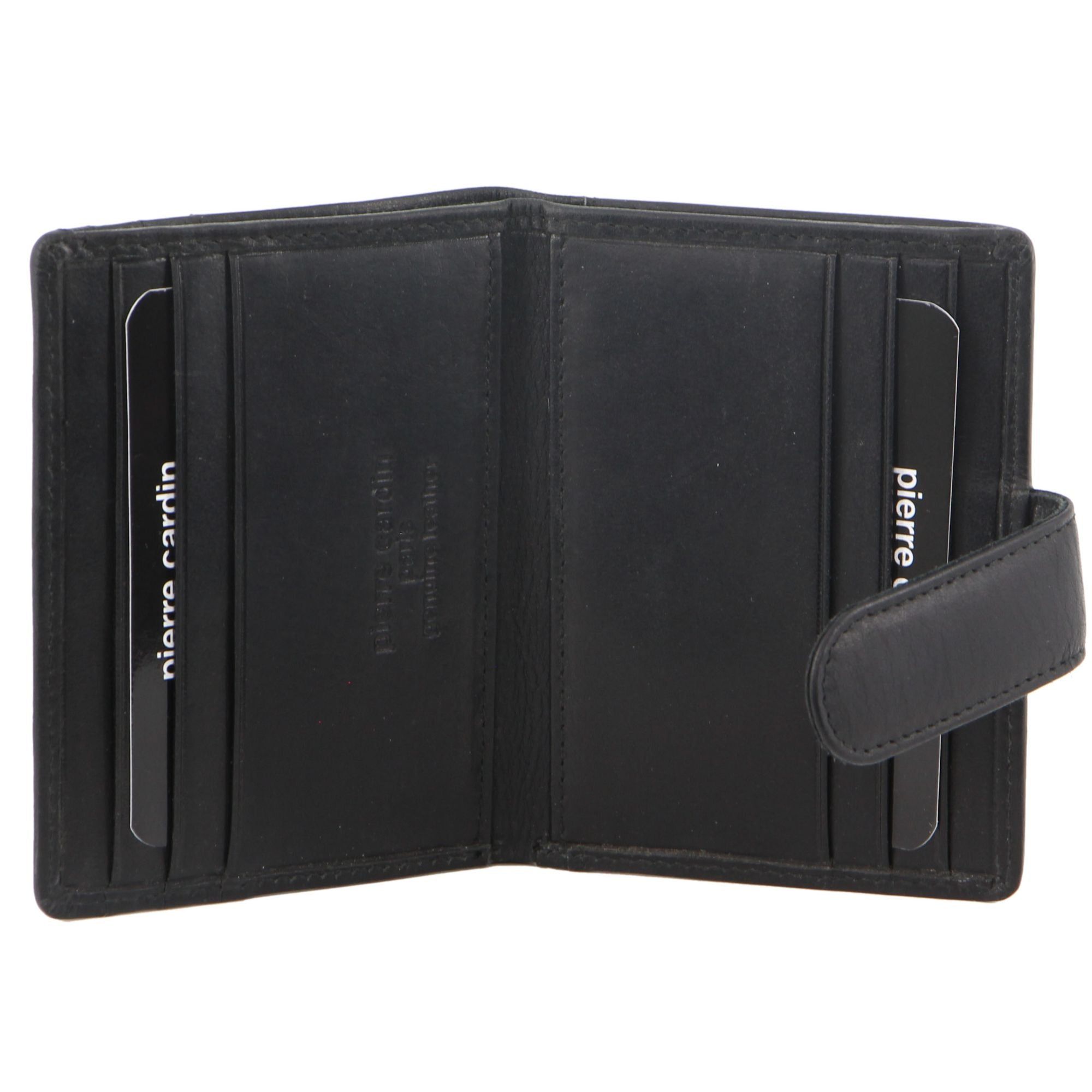 Pierre Cardin Leather Bi-Fold Card Holder Wallet Black | 134207-UAM