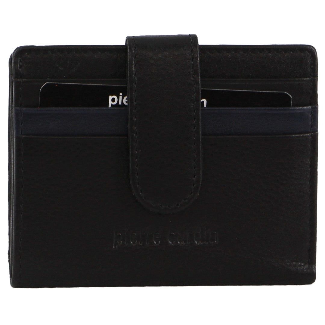 Pierre Cardin Leather Bi-Fold Card Holder Wallet Black | 489572-WFA