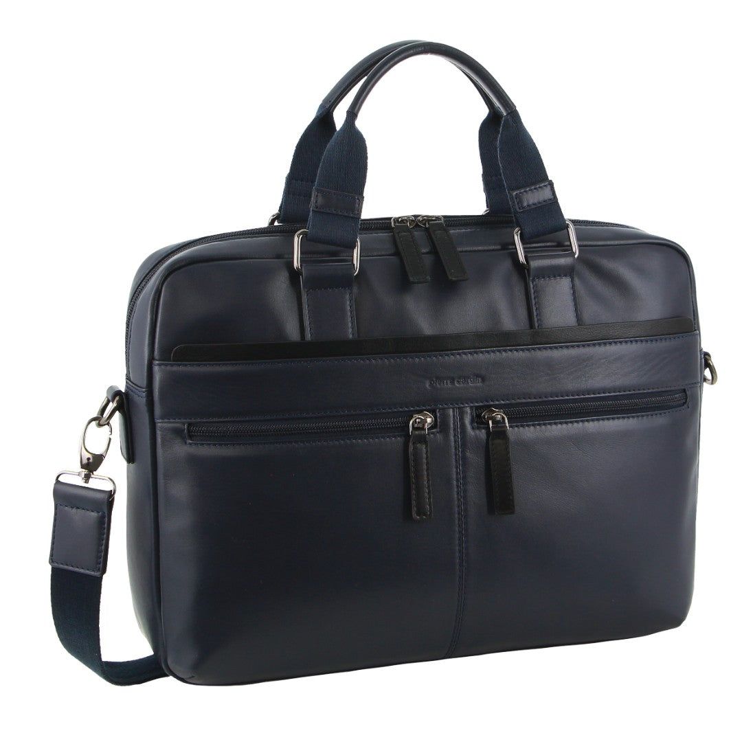 Pierre Cardin Leather Business Computer Bag Black | 614570-HIQ