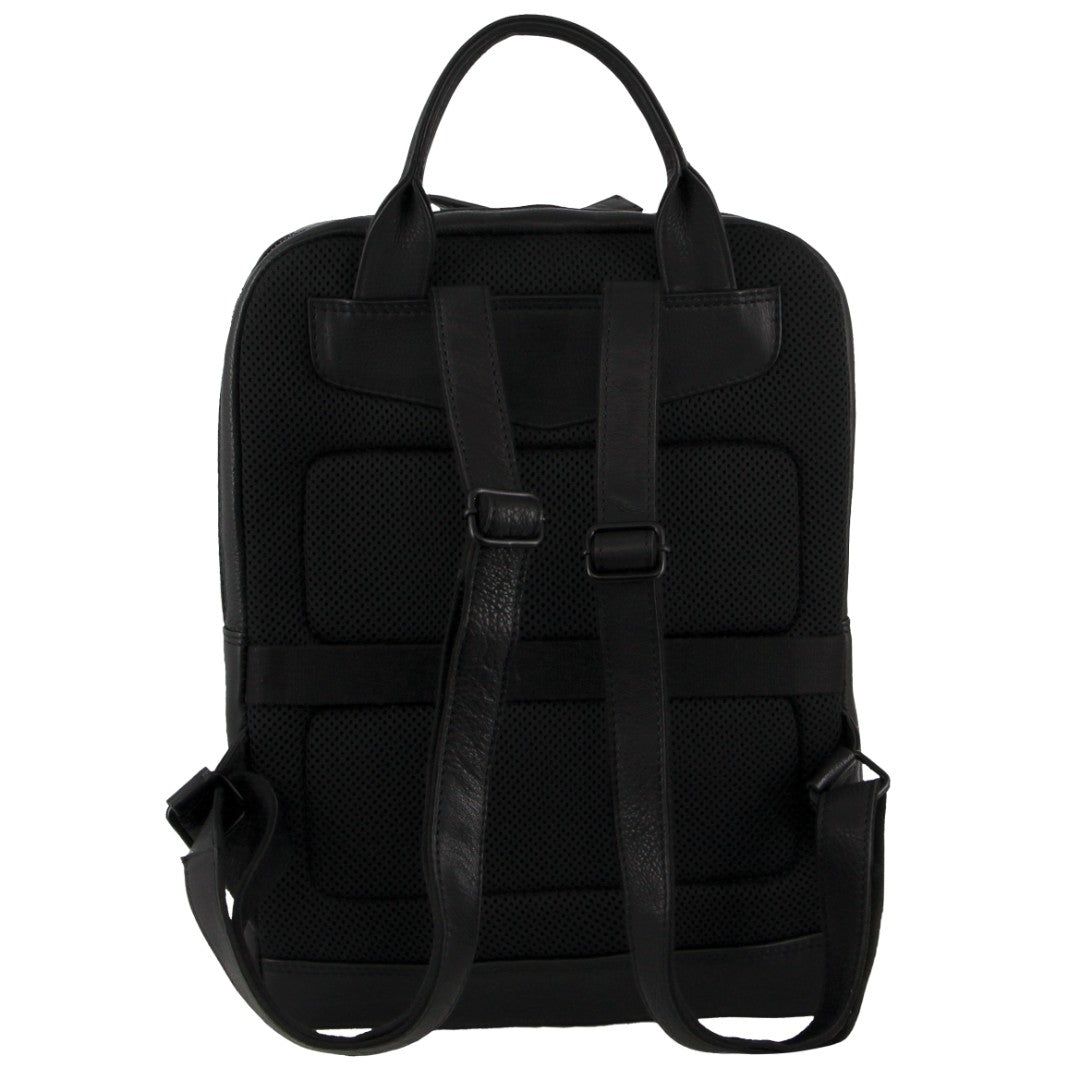 Pierre Cardin Leather Business Laptop Backpack Black | 743826-OXW