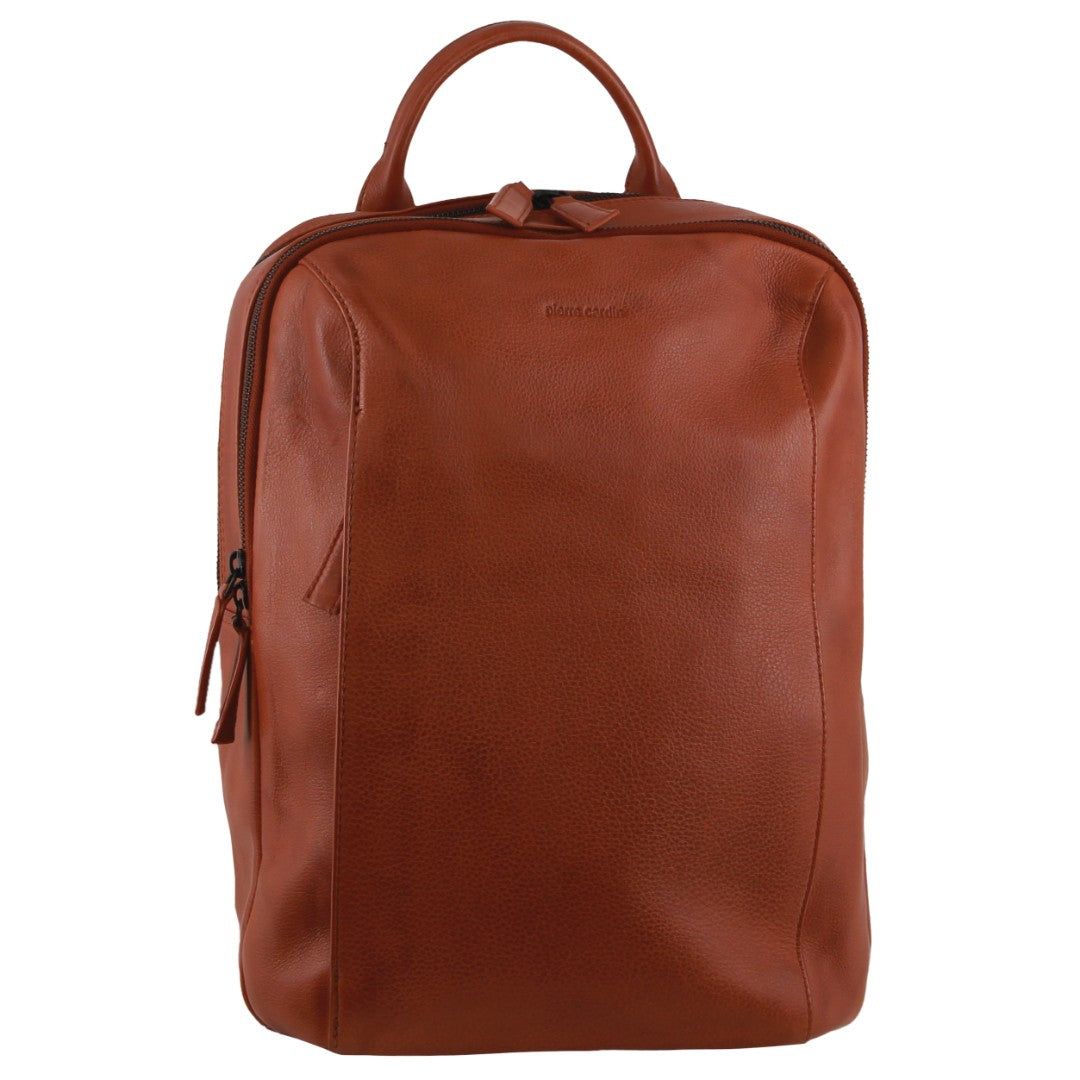 Pierre Cardin Leather Business Laptop Backpack Brown | 942571-BXY