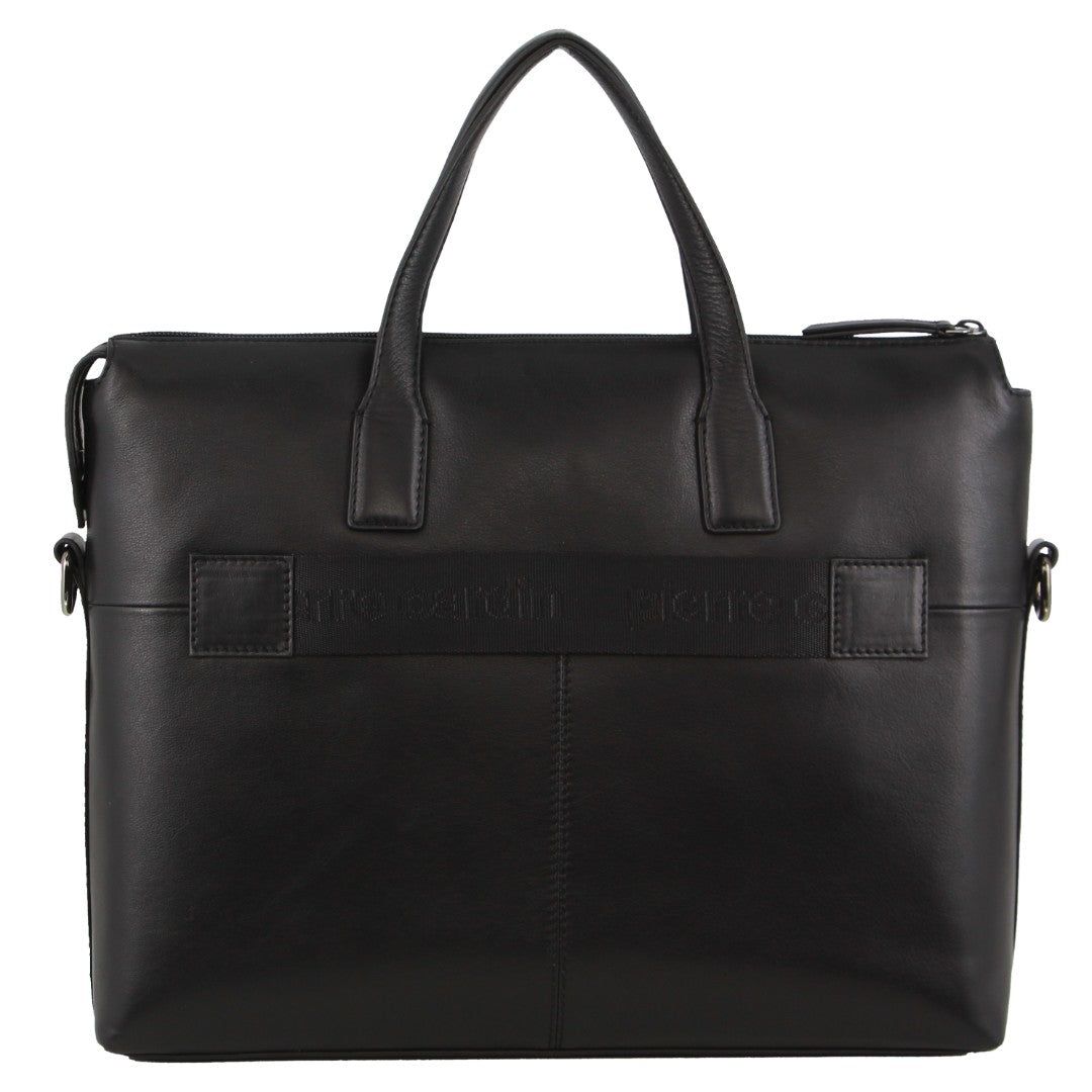 Pierre Cardin Leather Business Travel Bag Black | 270896-OTV