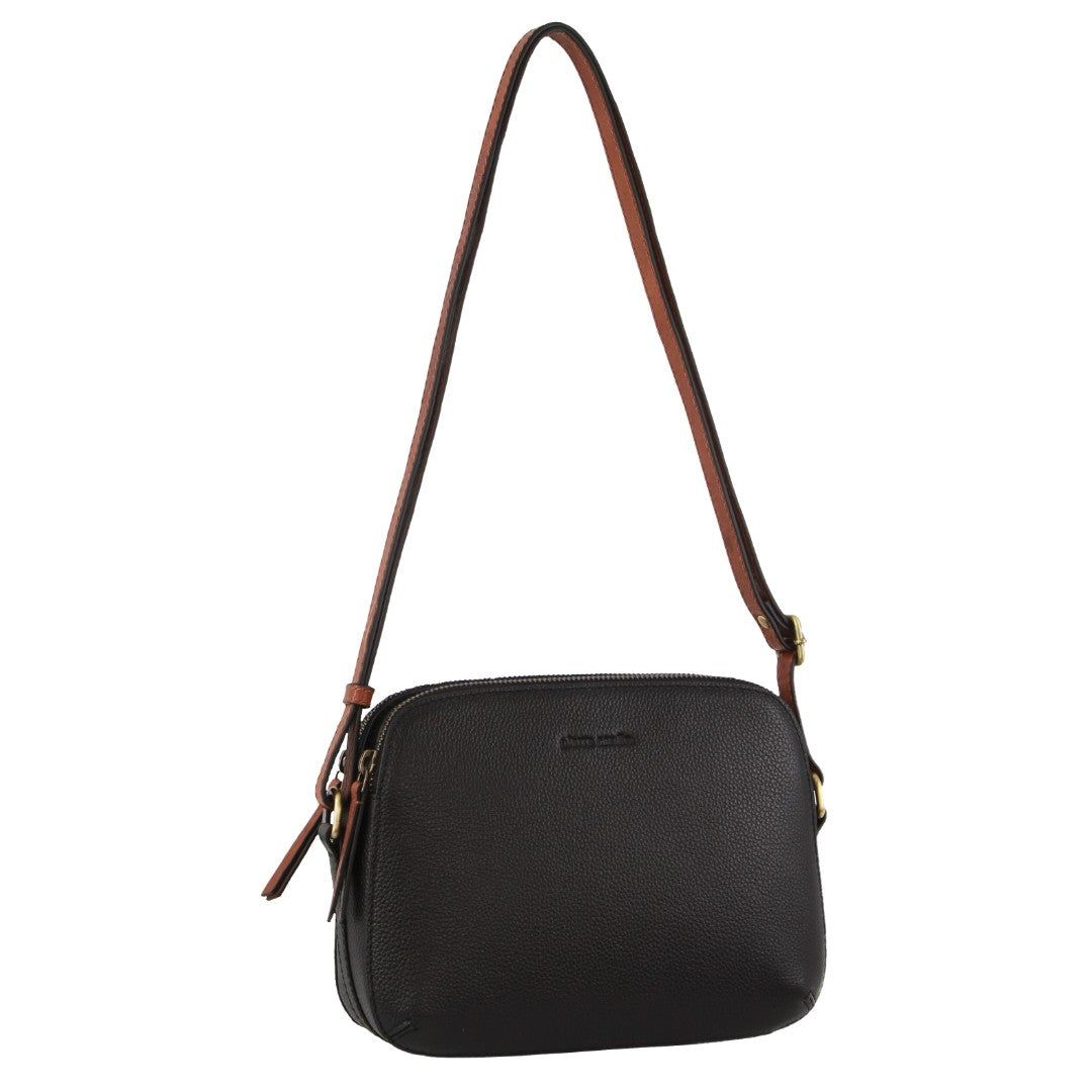 Pierre Cardin Leather Classic Crossbody Bag Black | 247019-ZJT