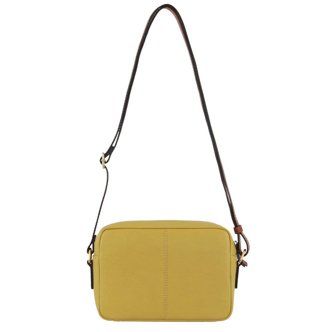 Pierre Cardin Leather Classic Square Crossbody Bag Yellow | 801753-EMP