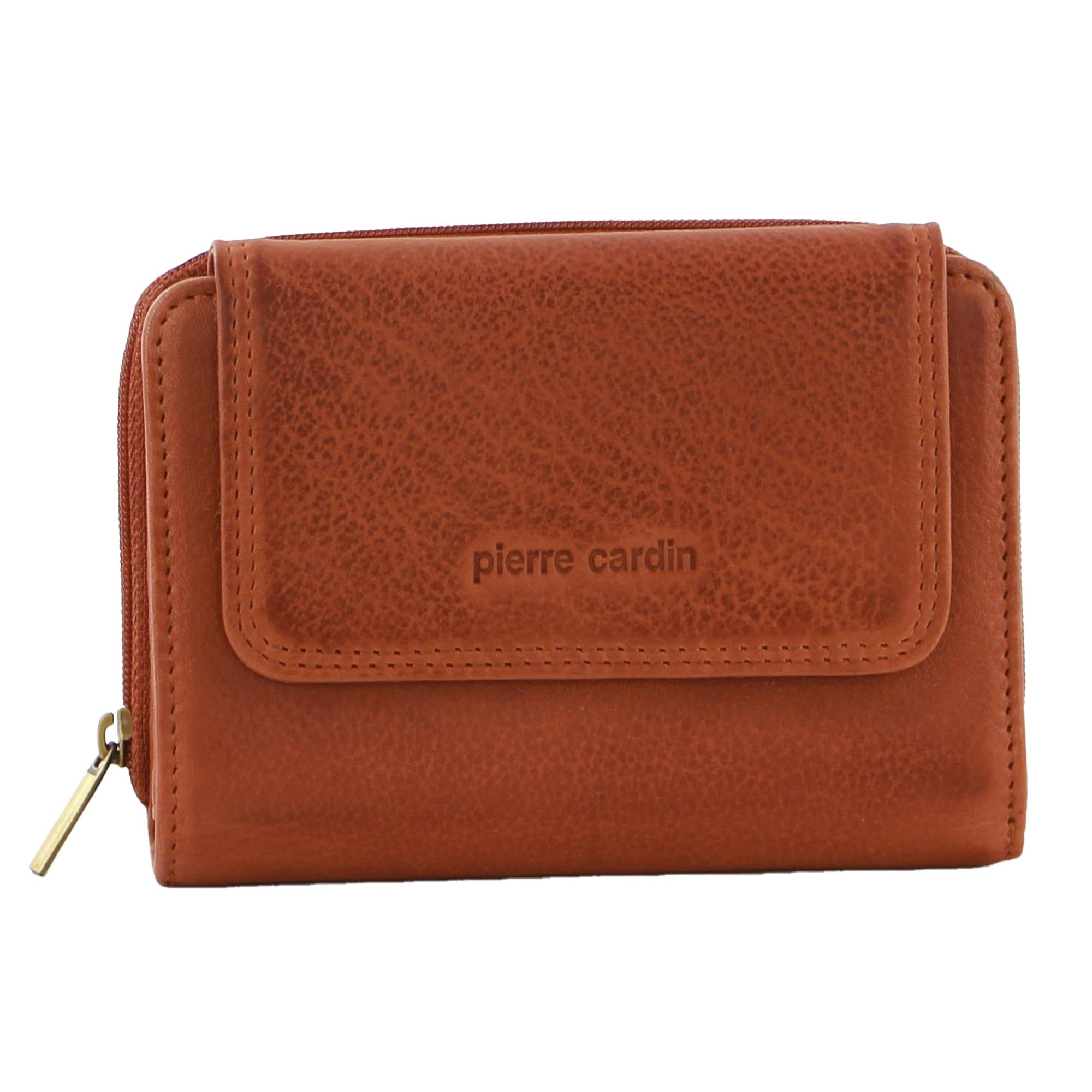 Pierre Cardin Leather Compact Bi-Fold Tab Wallet Brown | 760951-BYF