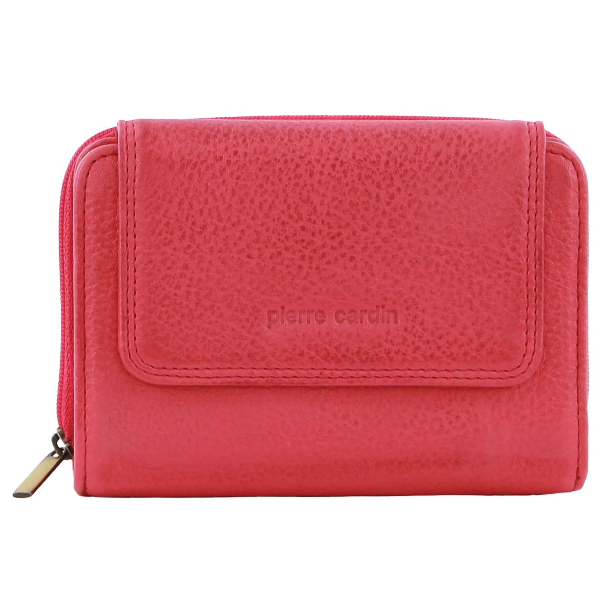 Pierre Cardin Leather Compact Bi-Fold Tab Wallet Pink | 159308-KOI