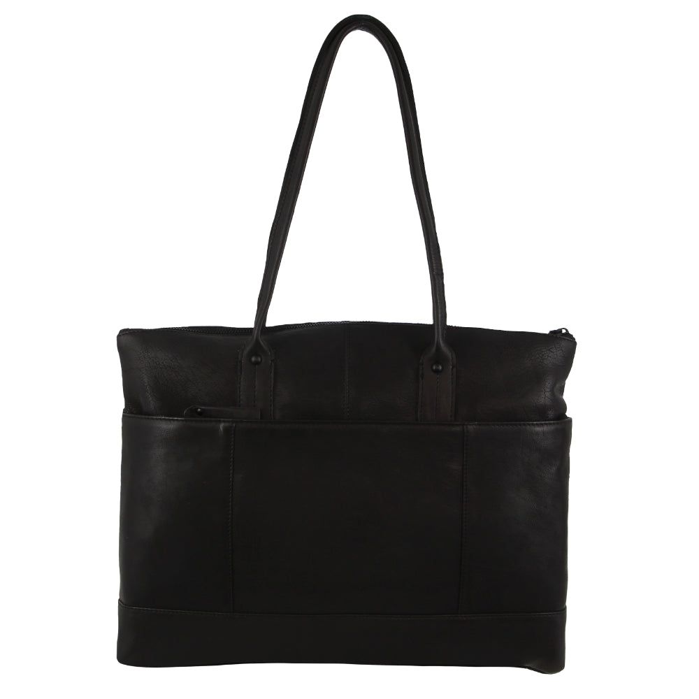 Pierre Cardin Leather Computer Bag Black | 798130-YIW