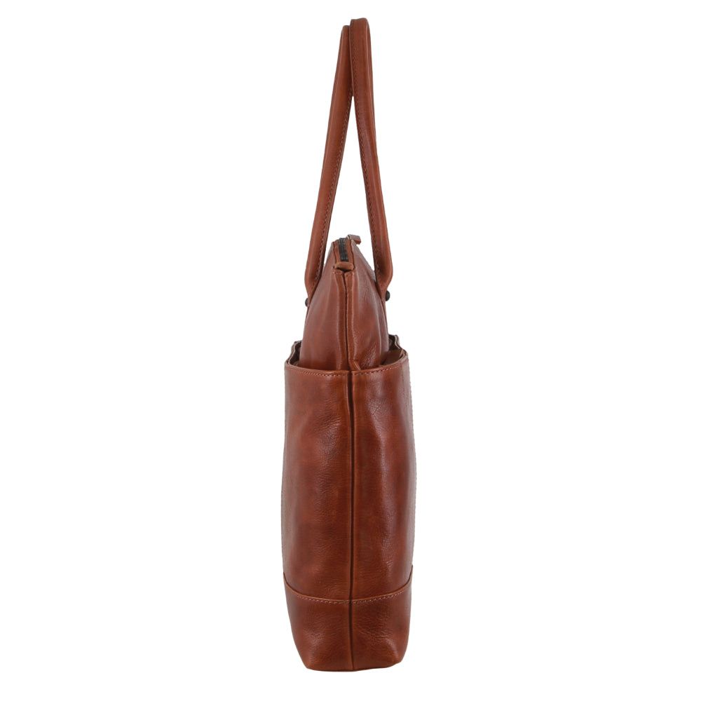 Pierre Cardin Leather Computer Bag Brown | 781293-DOW