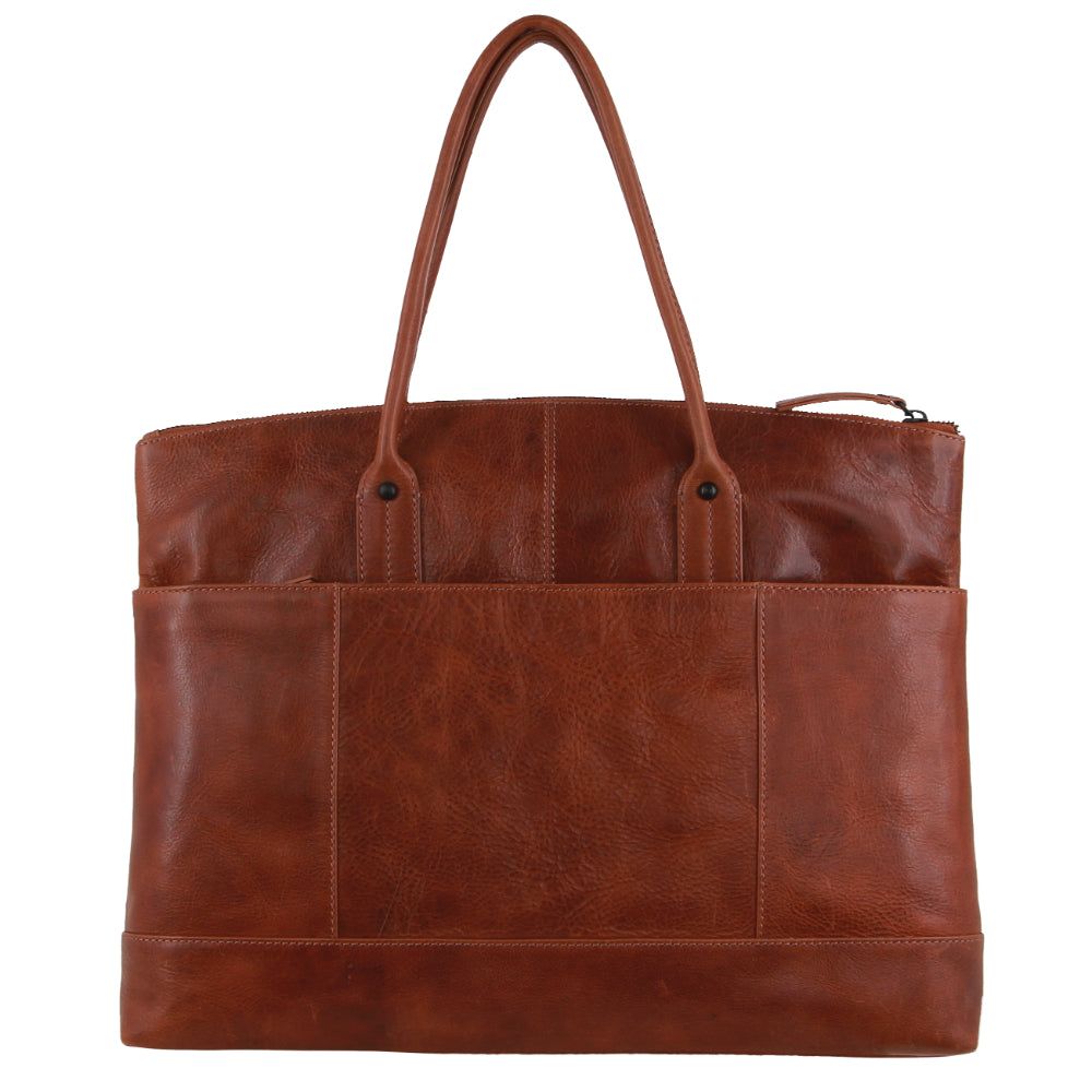 Pierre Cardin Leather Computer Bag Brown | 781293-DOW