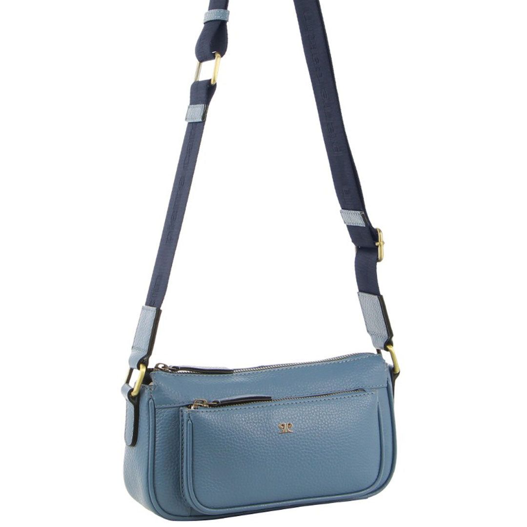 Pierre Cardin Leather Cross-Body Bag Blue | 243196-CTS