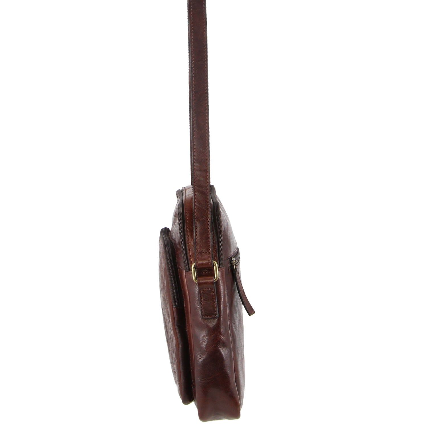 Pierre Cardin Leather Cross-Body Bag Brown | 107843-ISN