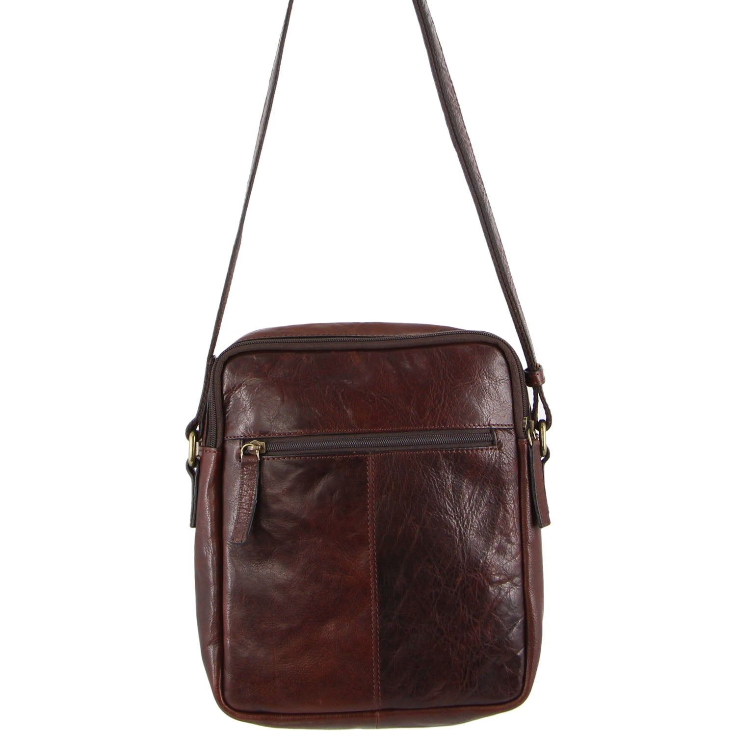 Pierre Cardin Leather Cross-Body Bag Brown | 107843-ISN