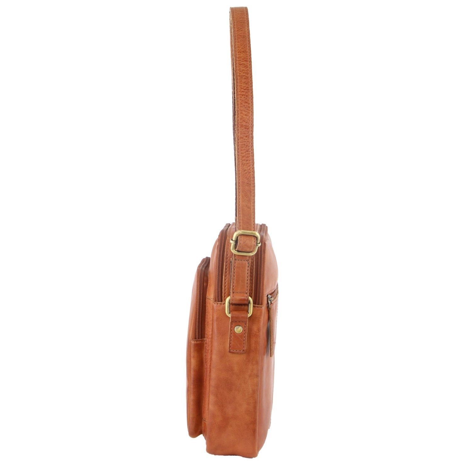 Pierre Cardin Leather Cross-Body Bag Brown | 326985-ELJ