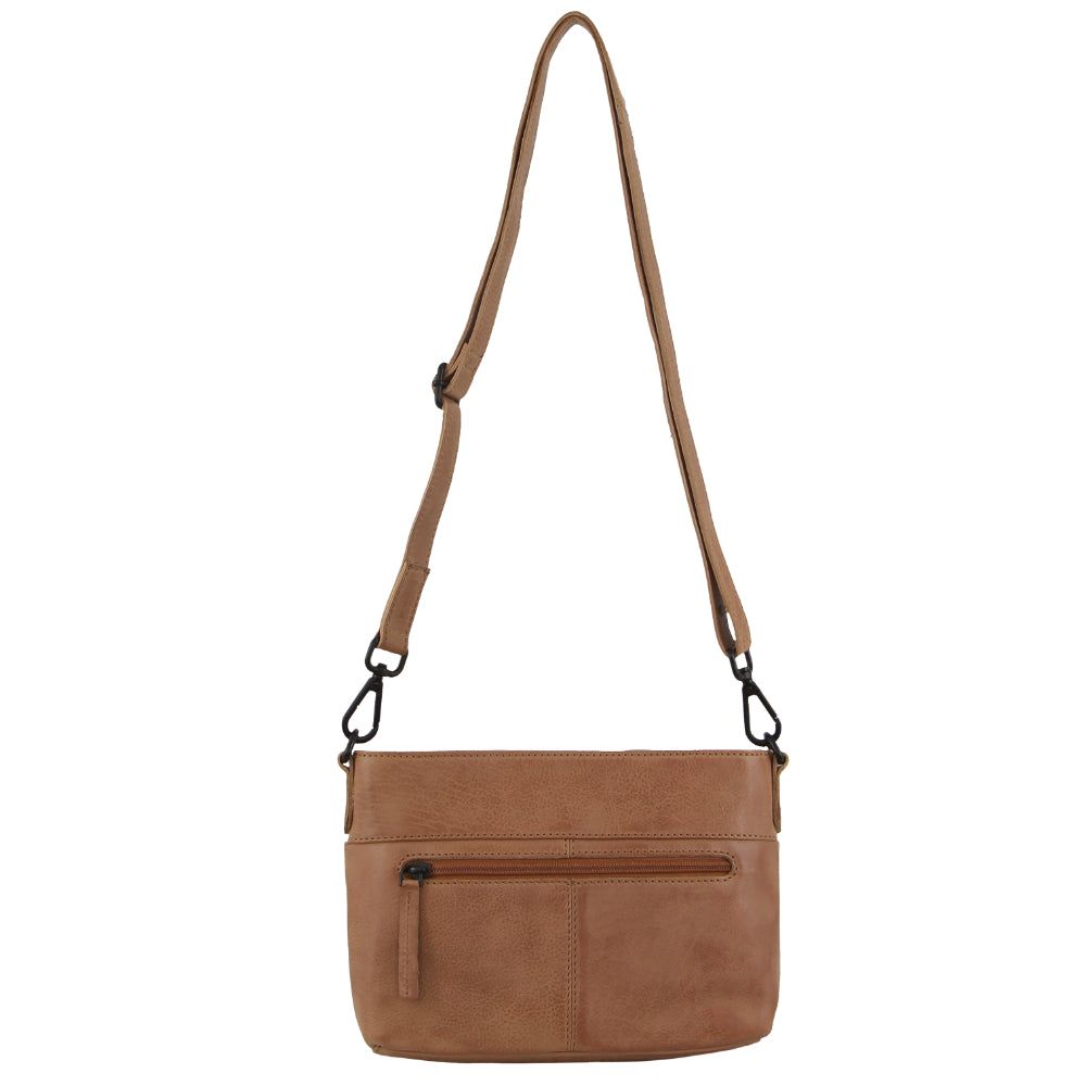 Pierre Cardin Leather Cross-Body Bag Light Brown | 256437-LWA