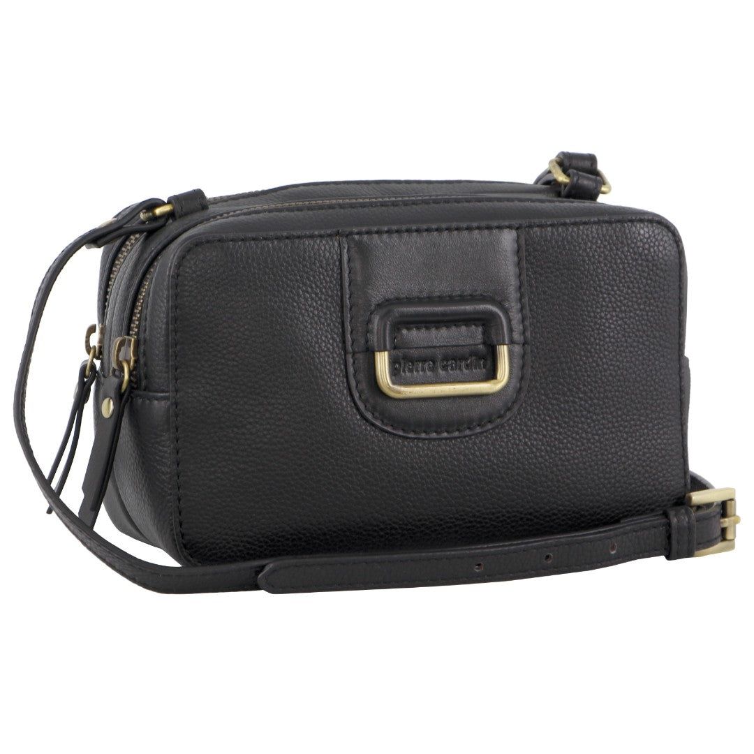 Pierre Cardin Leather Cross-Body Clutch Black | 906381-MOV