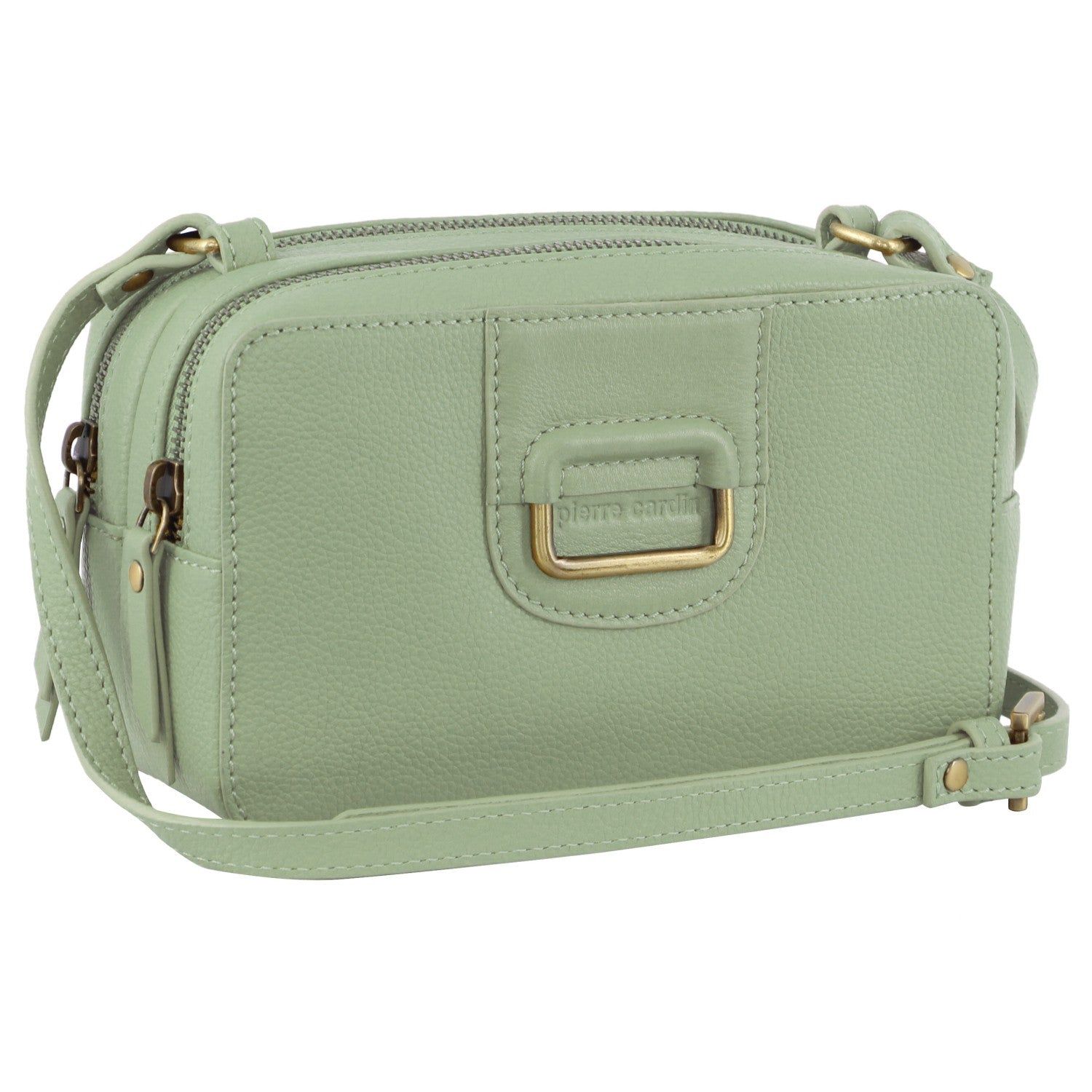 Pierre Cardin Leather Cross-Body Clutch Jade | 938140-DJH