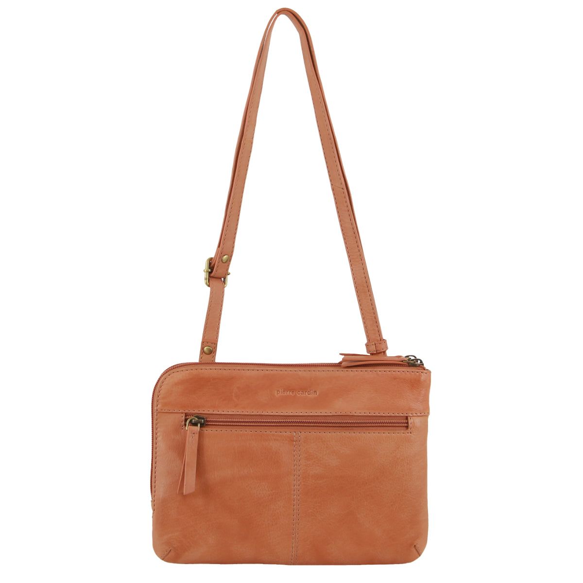 Pierre Cardin Leather Crossbody Bag Apricot | 761435-CLS