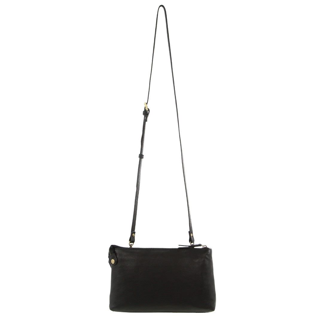 Pierre Cardin Leather Crossbody Bag Black | 780963-TNA