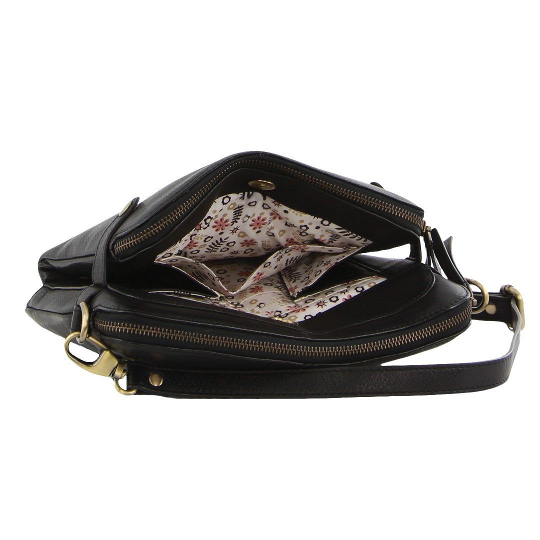 Pierre Cardin Leather Crossbody Bag Black | 015863-KOQ