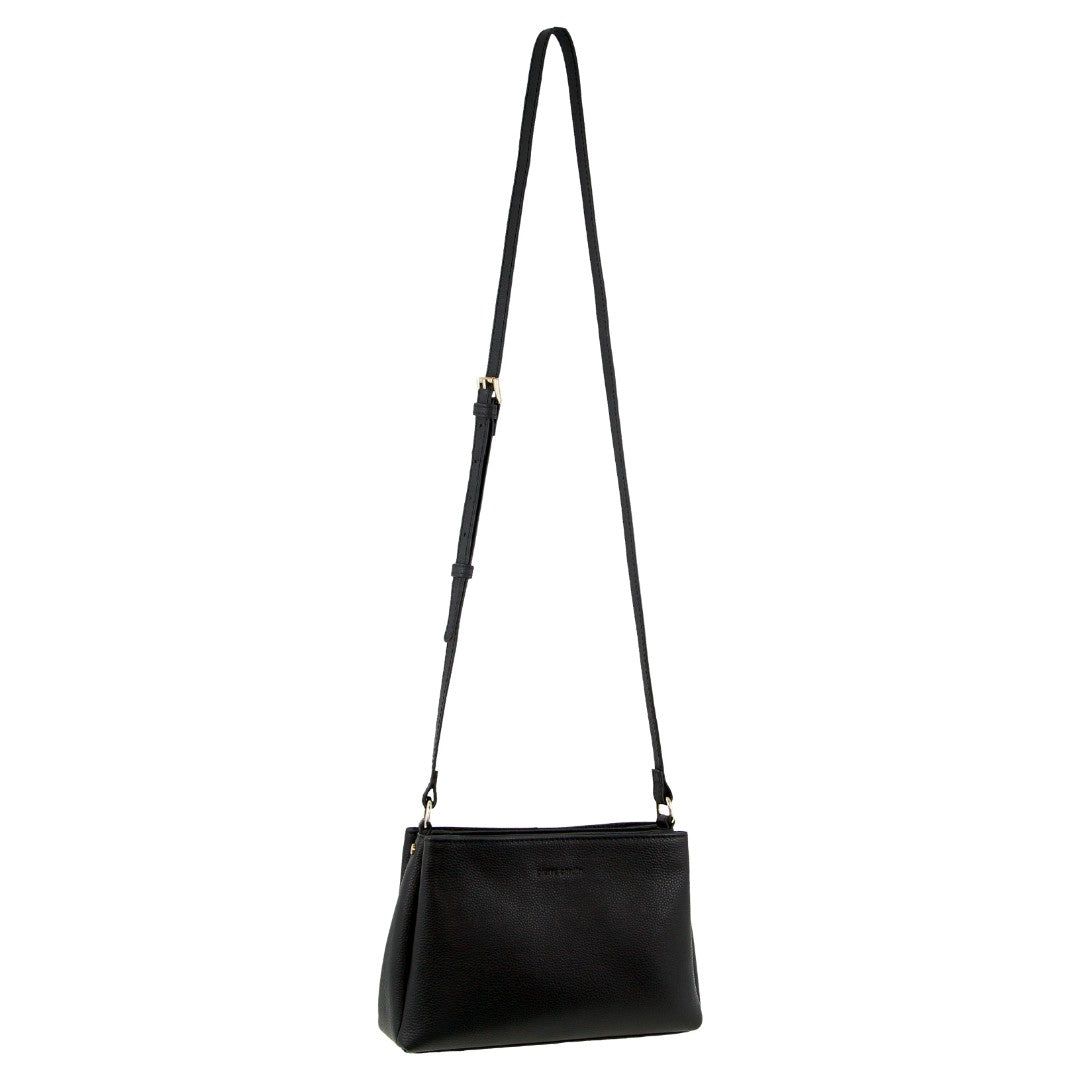 Pierre Cardin Leather Crossbody Bag Black | 937645-PIW