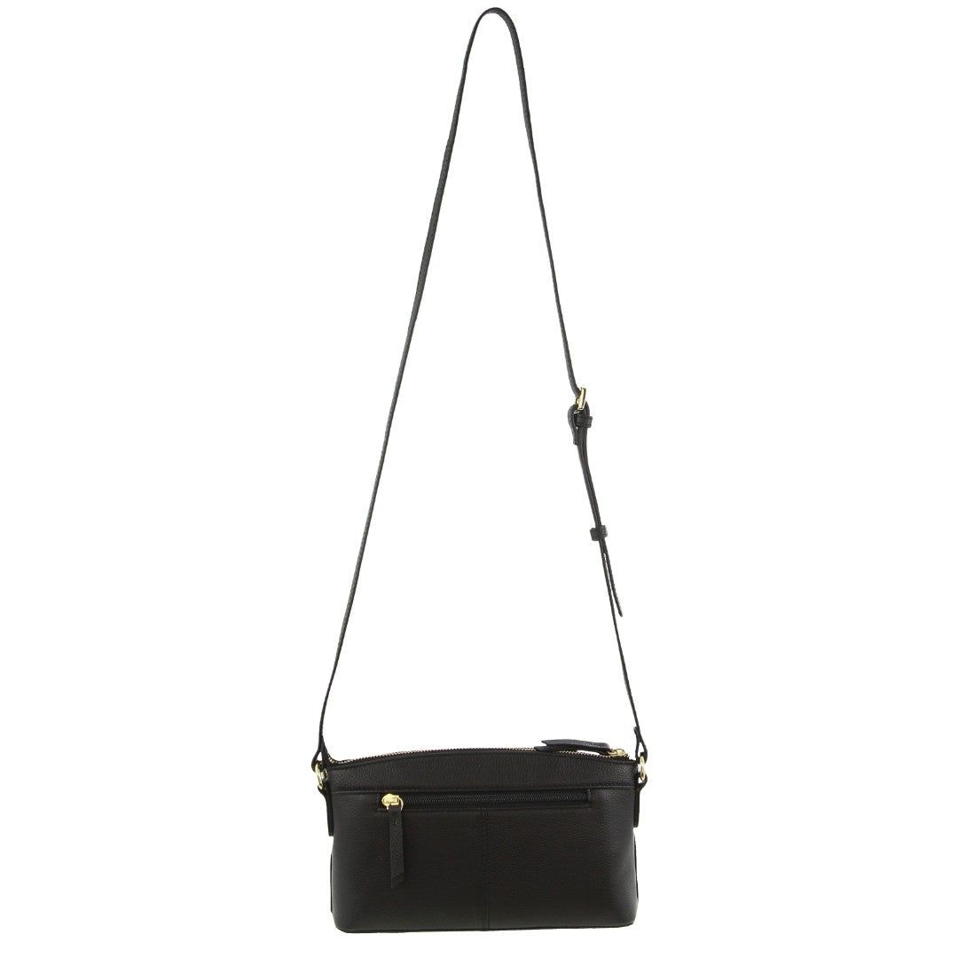 Pierre Cardin Leather Crossbody Bag Black | 018537-VMO