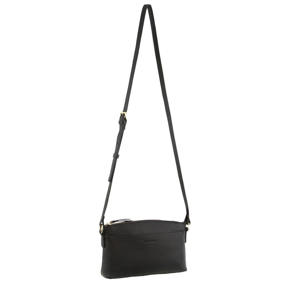 Pierre Cardin Leather Crossbody Bag Black | 018537-VMO