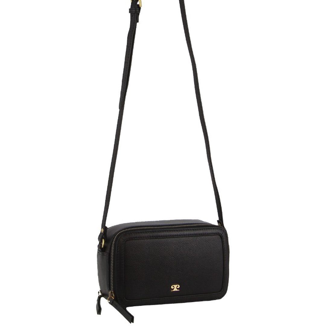 Pierre Cardin Leather Crossbody Camera Bag Black | 814956-QPA