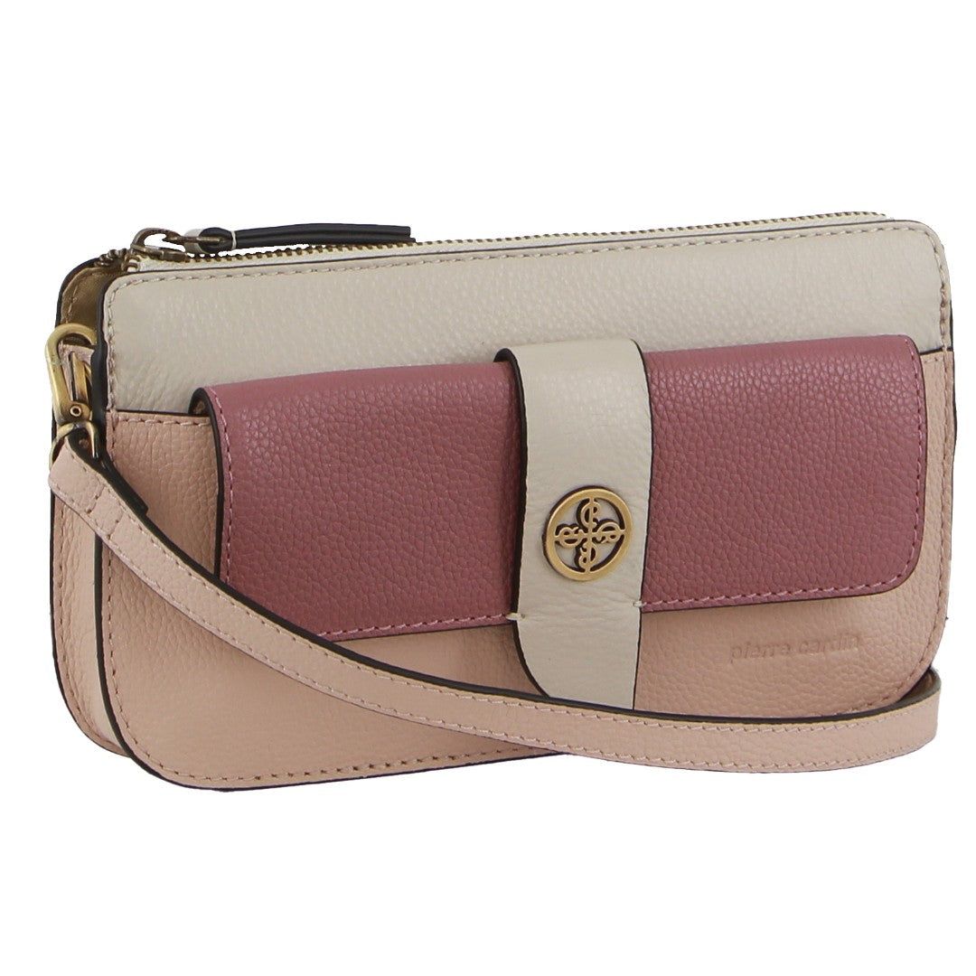 Pierre Cardin Leather Crossbody Clutch Bag Rose | 718453-ODZ