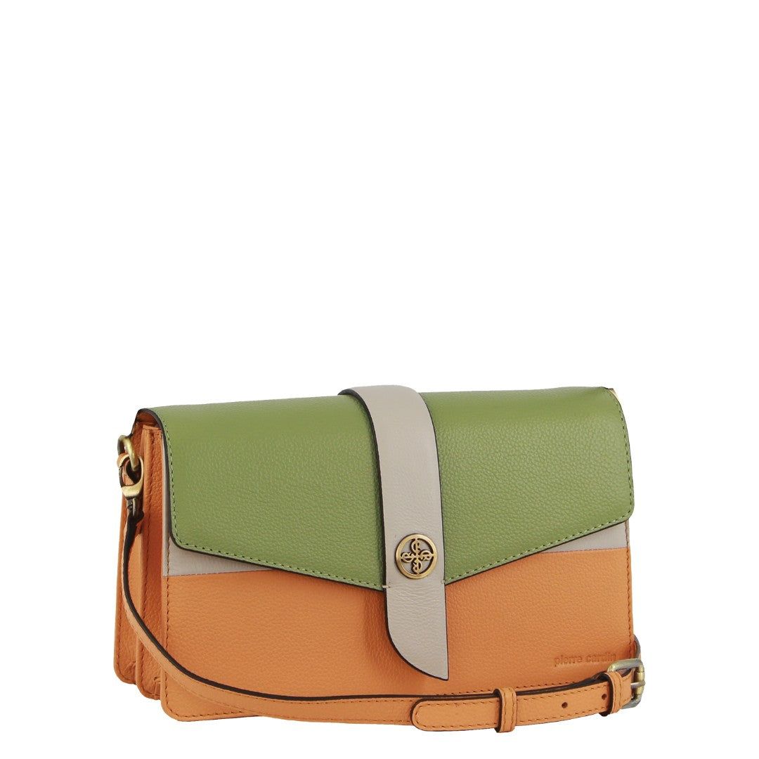 Pierre Cardin Leather Crossbody Clutch Bag Apricot | 627190-EVK