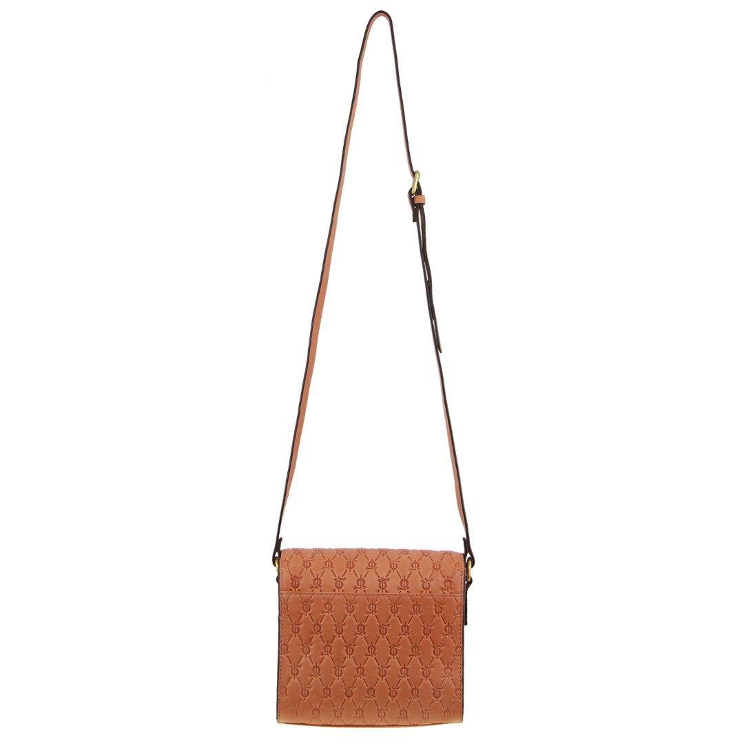 Pierre Cardin Leather Diamond Embossed Cross-Body Bag Apricot | 952683-UXC