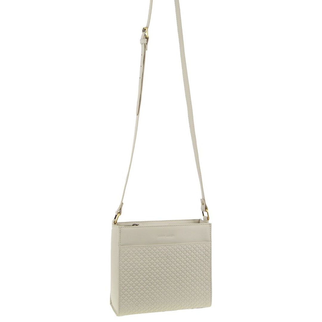 Pierre Cardin Leather Diamond Pattern Embossed Cross-Body Bag Beige | 896135-MCU