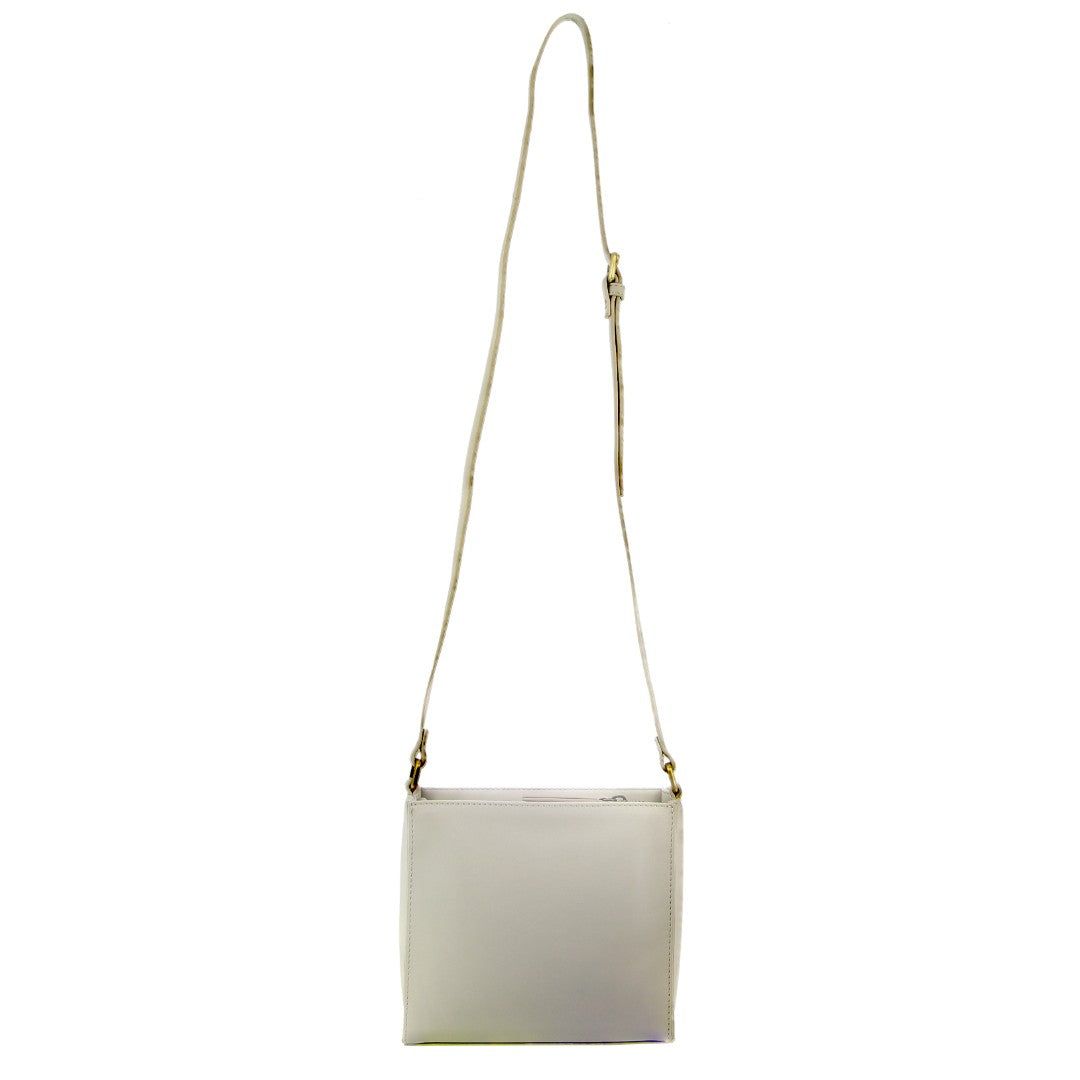 Pierre Cardin Leather Diamond Pattern Embossed Cross-Body Bag Beige | 192806-KQM