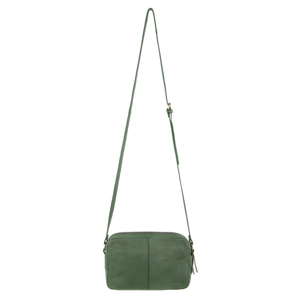 Pierre Cardin Leather Double Zip Bag Green | 547309-VOL