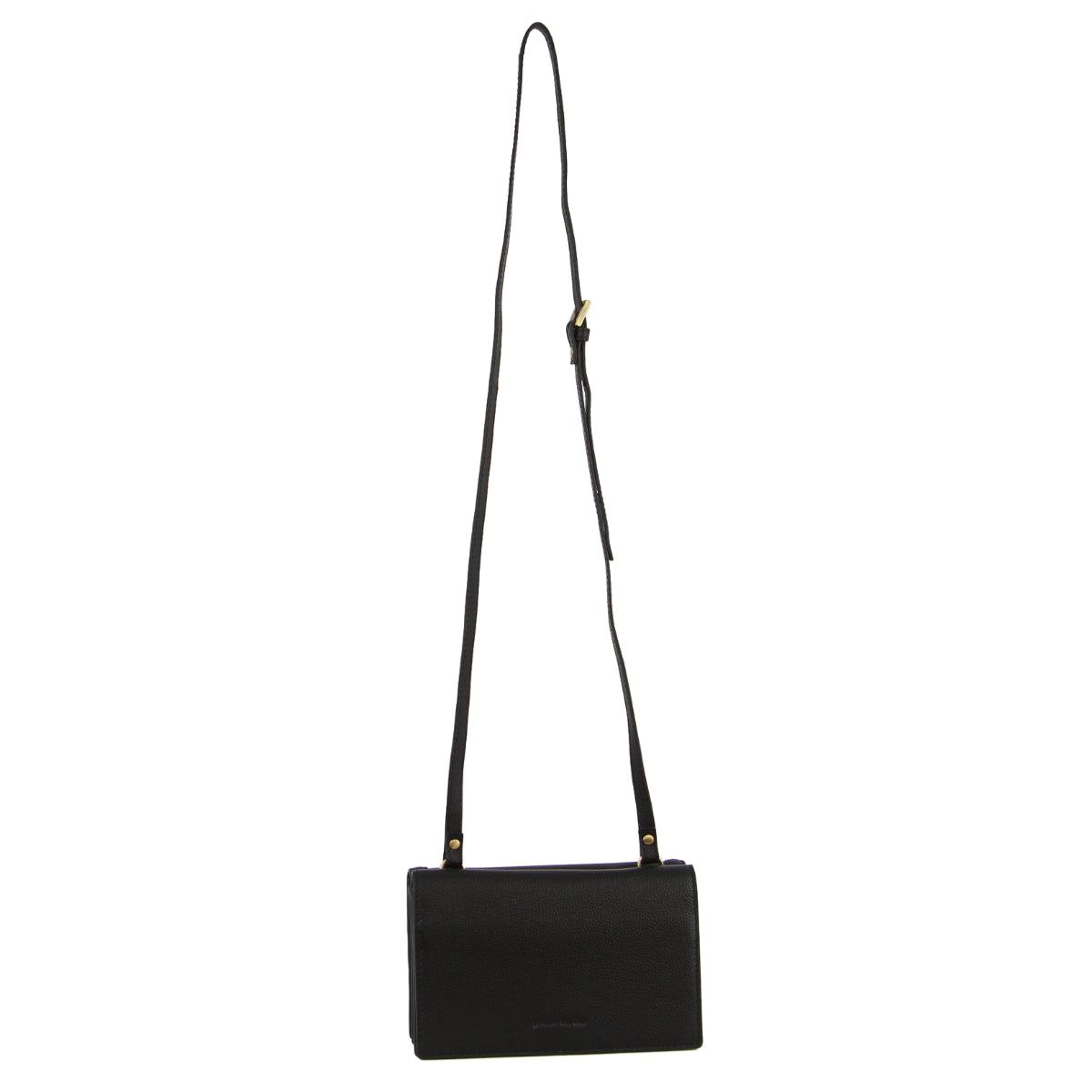 Pierre Cardin Leather Flap Over Cross-Body Bag Black | 985732-MAN