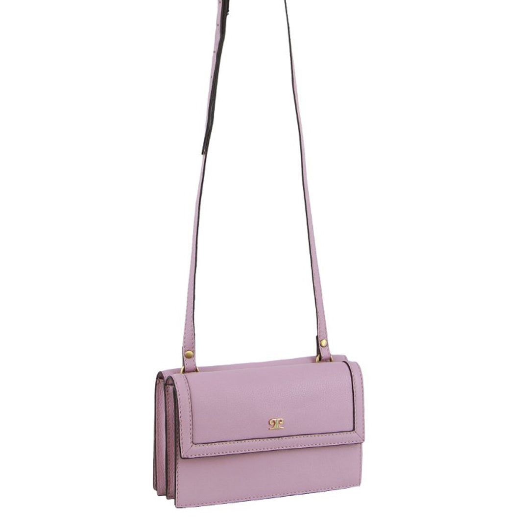 Pierre Cardin Leather Flap Over Cross-Body Bag Pink | 216795-QND