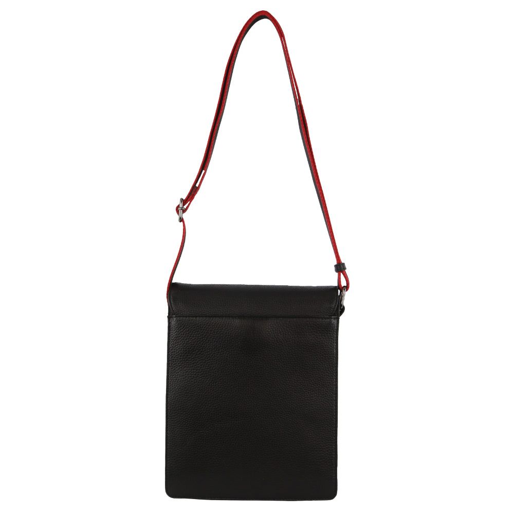 Pierre Cardin Leather Flap-over Cross-Body Bag Black | 130245-TBQ