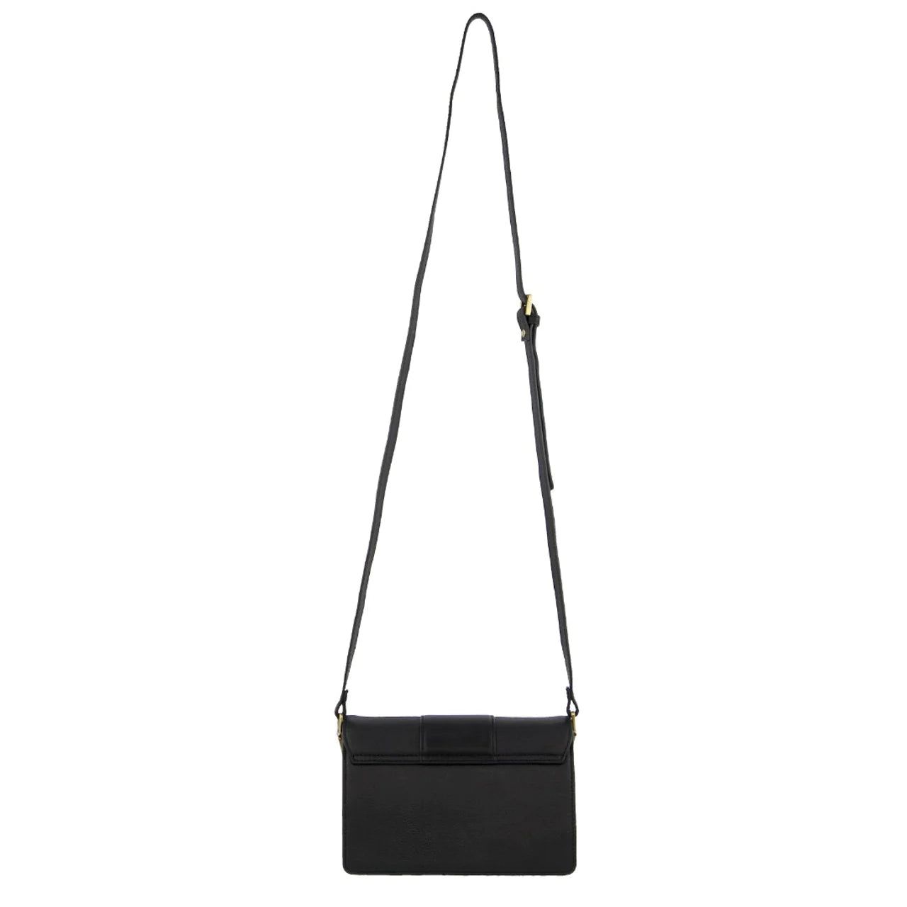 Pierre Cardin Leather Flapover Cross-Body Clutch Black | 059176-HLY