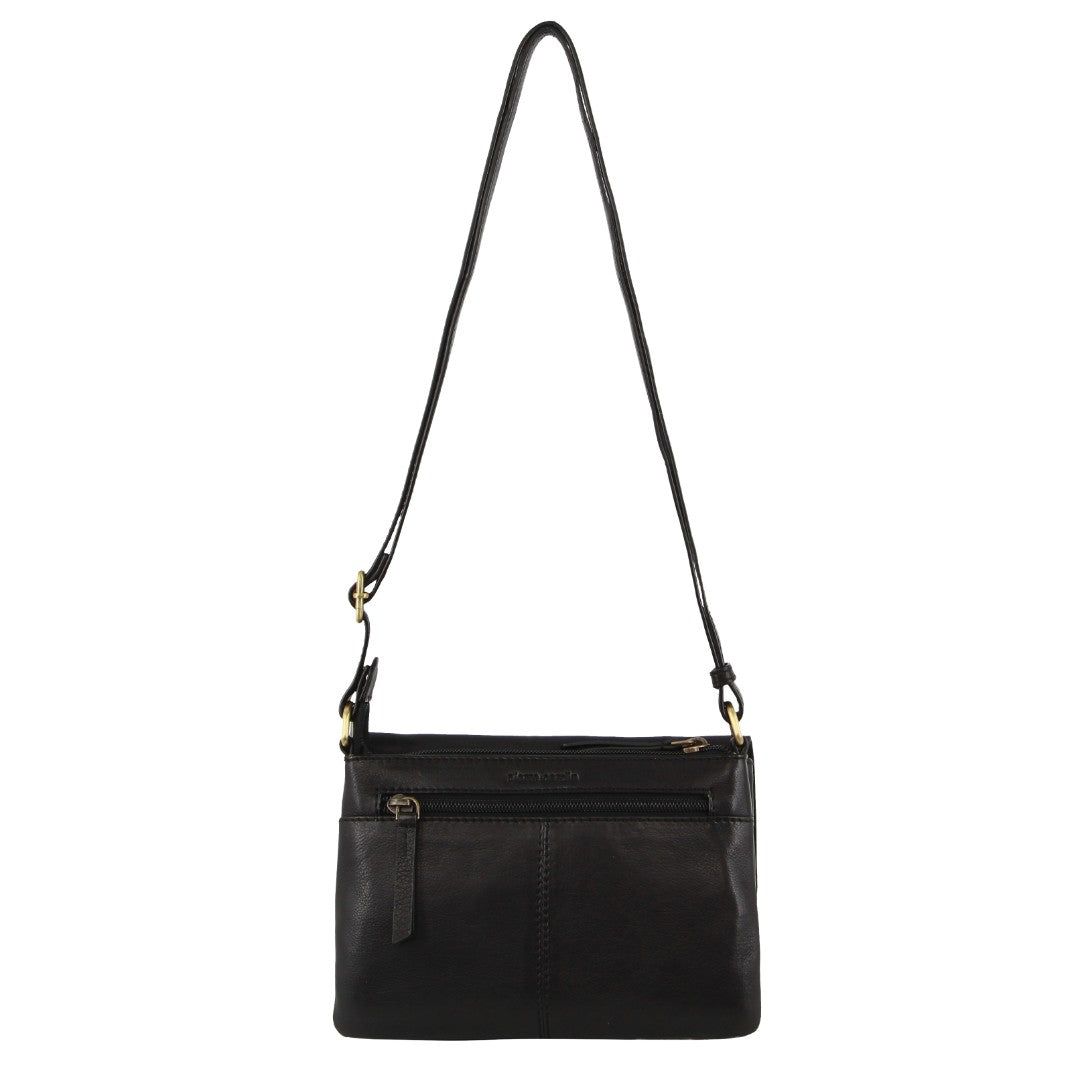 Pierre Cardin Leather Flap-over Crossbody Bag Black | 937582-BOL