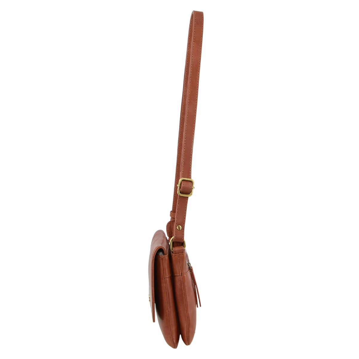 Pierre Cardin Leather Flap-over Crossbody Bag Brown | 108423-BIA