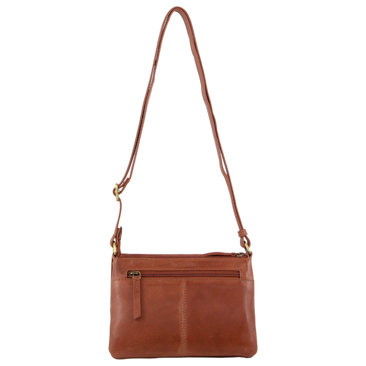 Pierre Cardin Leather Flap-over Crossbody Bag Brown | 617920-TLN