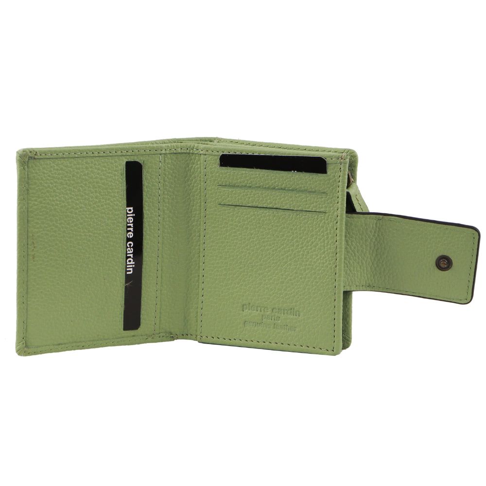 Pierre Cardin Leather Flip-over Bi-fold Wallet Jade | 607214-INC