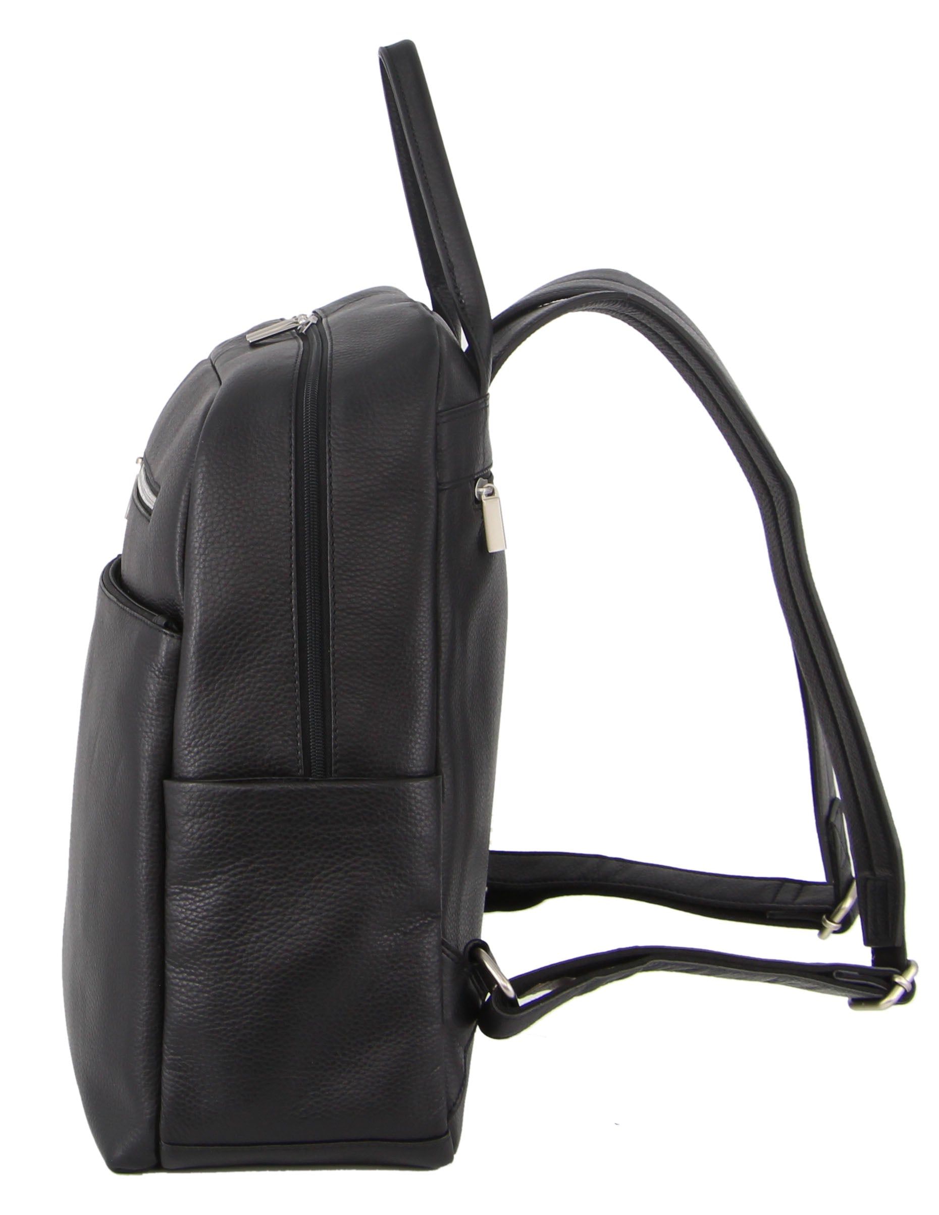 Pierre Cardin Leather Laptop Business Backpack Black | 623849-LWH