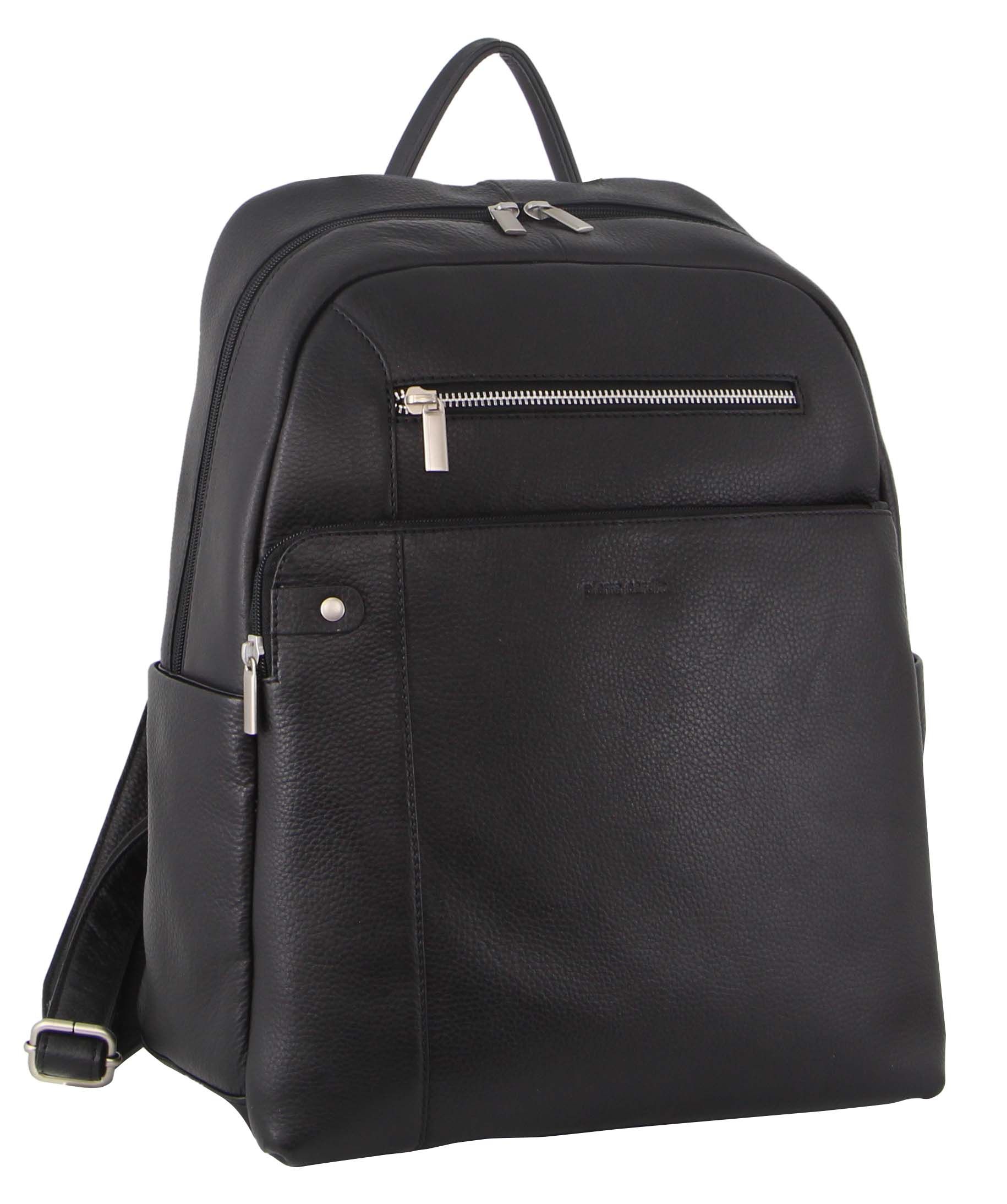 Pierre Cardin Leather Laptop Business Backpack Black | 623849-LWH