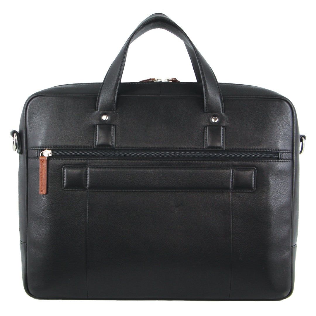 Pierre Cardin Leather Multi-Compartment Business Bag Black | 780129-PFI