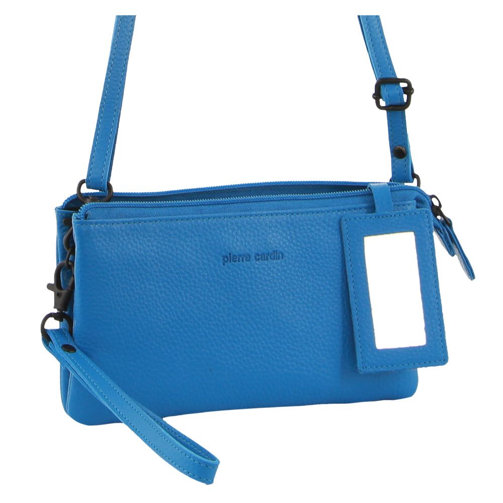 Pierre Cardin Leather Multiway Cross-Body Bag Light Turquoise | 723059-YBQ