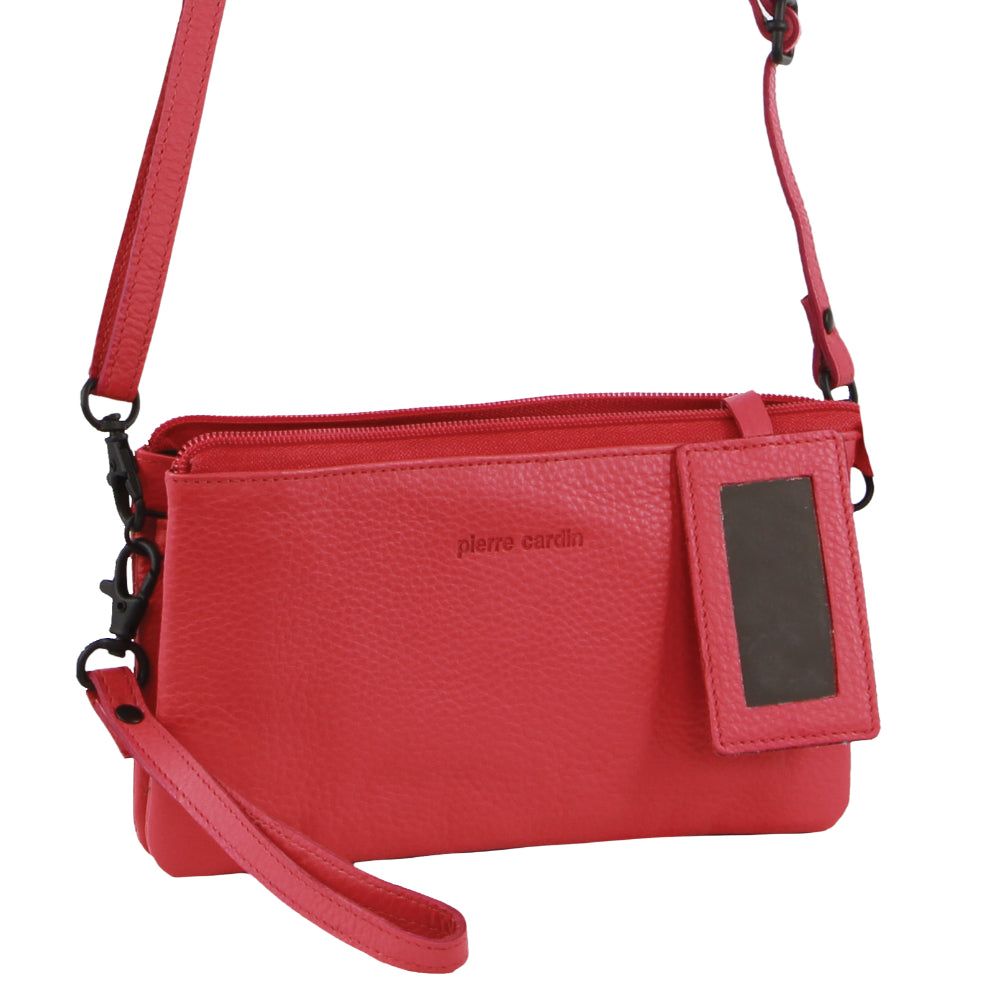 Pierre Cardin Leather Multiway Cross-Body Bag Pink | 861309-CPD