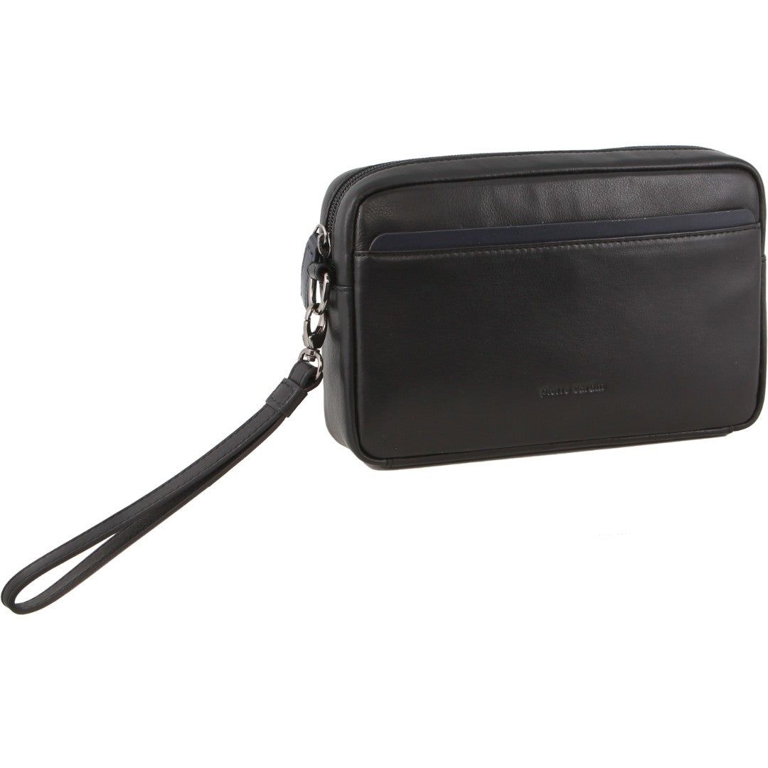 Pierre Cardin Leather Organier Bag Black | 691038-SDK