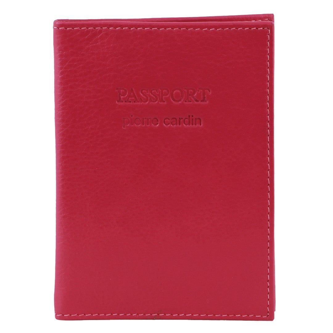 Pierre Cardin Leather Passport Wallet Cover Fuchsia | 862419-FPU